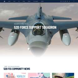 Screenshot of 52D Force Support Squadron website with a fighter jet