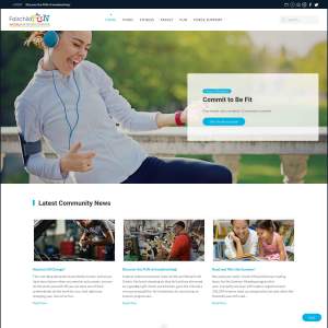 Preview of website interface with a man wearing headphones